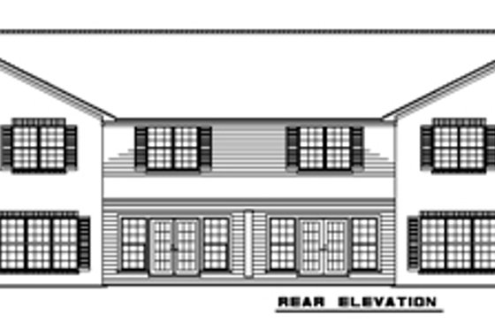 Exterior - Rear Elevation for Traditional House Plan #17-2282 - 3 bed, 2 bath