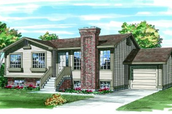Exterior - Front Elevation for Traditional House Plan #47-227 - 3 bed, 1 bath