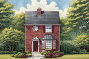Colonial Exterior - Front Elevation Plan #30-233