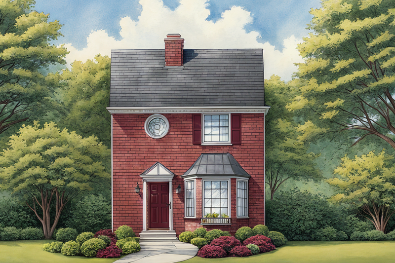Architectural House Design - Colonial Exterior - Front Elevation Plan #30-233