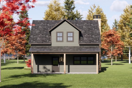 Exterior - Rear Elevation for Cabin House Plan #1096-167 - 3 bed, 2.5 bath