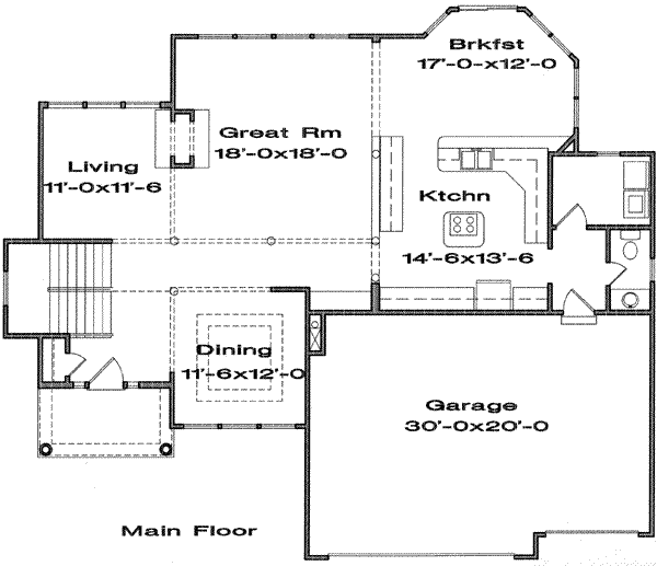 Traditional Floor Plan - Main Floor Plan #6-142