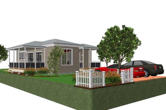 Exterior - Front Elevation for Cottage House Plan #499-4 - 1 bed, 1 bath