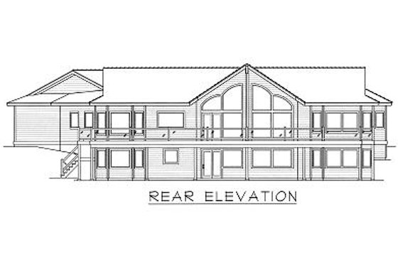 Exterior - Rear Elevation for Contemporary House Plan #112-138 - 3 bed, 2.5 bath