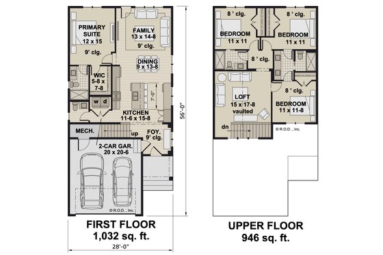 Floor Plan - Main Floor for Farmhouse House Plan #51-1321 - 4 bed, 3.5 bath