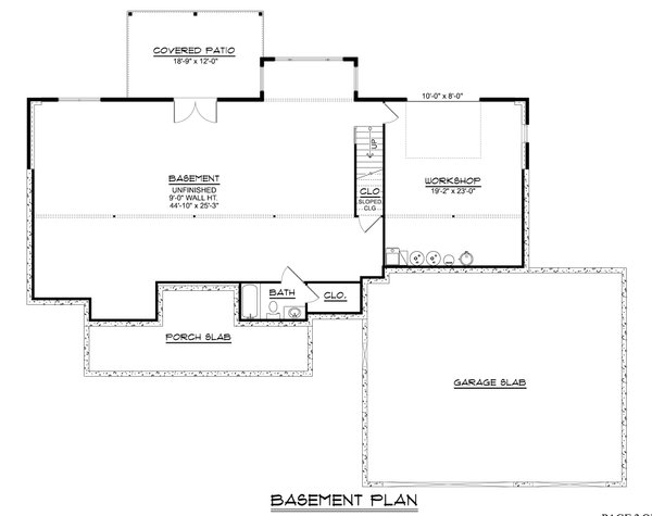 House Blueprint - Country Floor Plan - Lower Floor Plan #1064-418