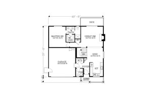 Floor Plan - Main Floor for Craftsman House Plan #53-498 - 3 bed, 2.5 bath