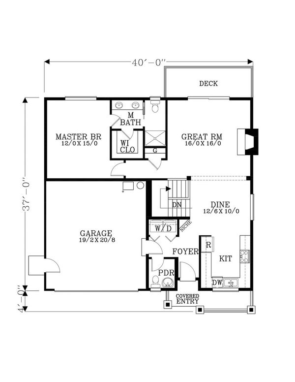 Craftsman Floor Plan - Main Floor Plan #53-498