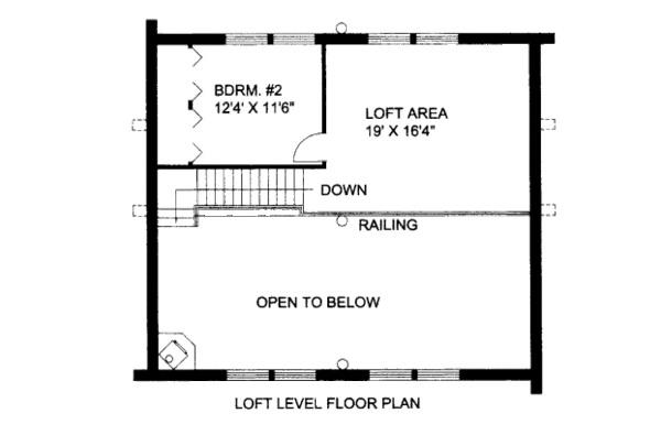 Log Floor Plan - Upper Floor Plan #117-585
