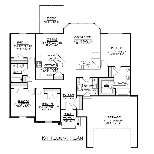 Ranch Floor Plan - Main Floor Plan #1064-42