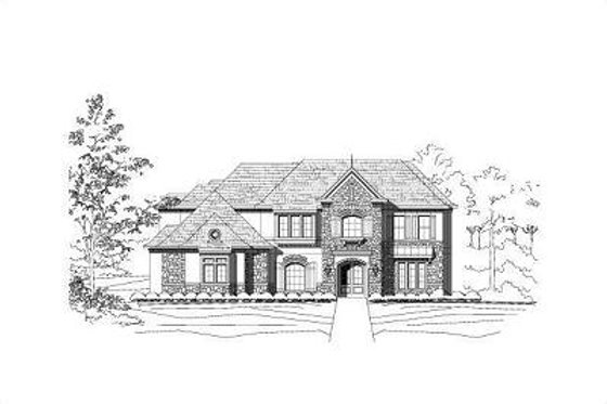 Exterior - Front Elevation for European House Plan #411-362 - 5 bed, 4.5 bath