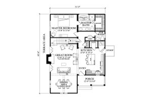 Floor Plan - Main Floor for Cottage House Plan #137-272 - 3 bed, 2.5 bath