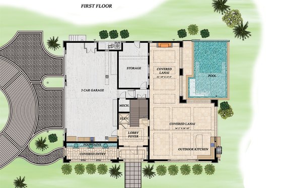 Floor Plan - Lower Floor for Beach House Plan #548-12 - 4 bed, 4.5 bath