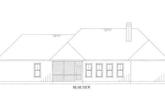 Exterior - Rear Elevation for Country House Plan #437-43 - 4 bed, 4.5 bath
