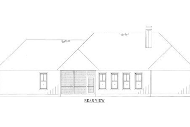 Home Plan - Exterior - Rear Elevation for Country House Plan #437-43 - 4 bed, 4.5 bath