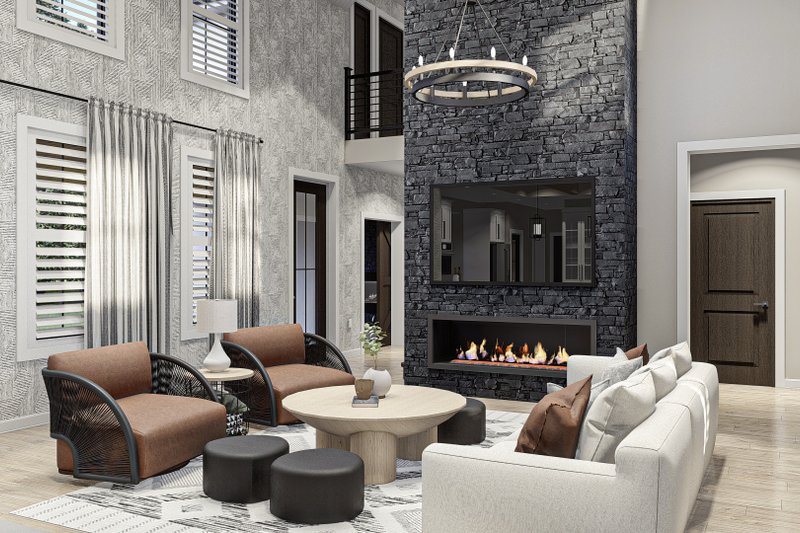 House Plan Design - Interior - Family Room 1 for Farmhouse House Plan #455-305 - 5 bed, 3.5 bath