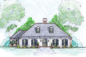 Southern Exterior - Front Elevation Plan #36-489