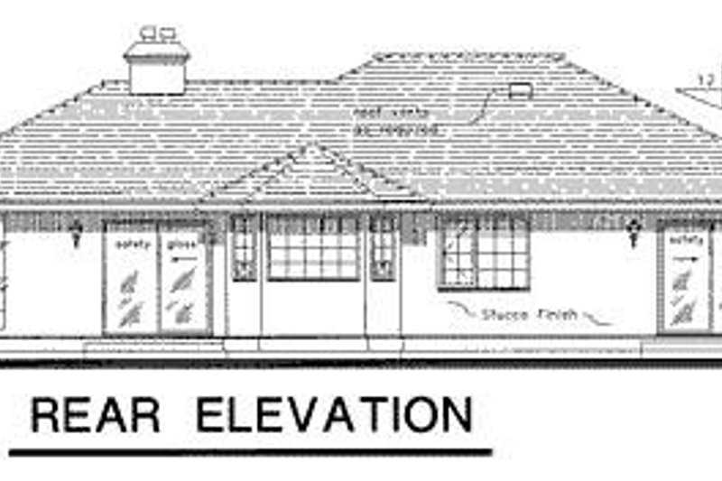 Home Plan - Exterior - Rear Elevation for Ranch House Plan #18-130 - 3 bed, 2 bath