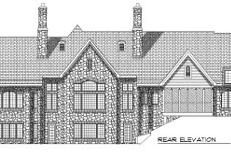 Home Plan - Exterior - Rear Elevation for European House Plan #70-769 - 5 bed, 4.5 bath