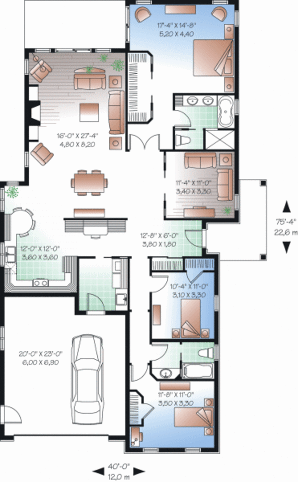 Home Plan - Mediterranean Floor Plan - Main Floor Plan #23-2218
