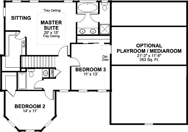Southern Floor Plan - Upper Floor Plan #56-235