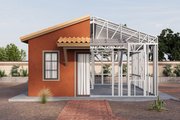 Adobe / Southwestern Style House Plan - 1 Beds 1 Baths 497 Sq/Ft Plan #1106-50 