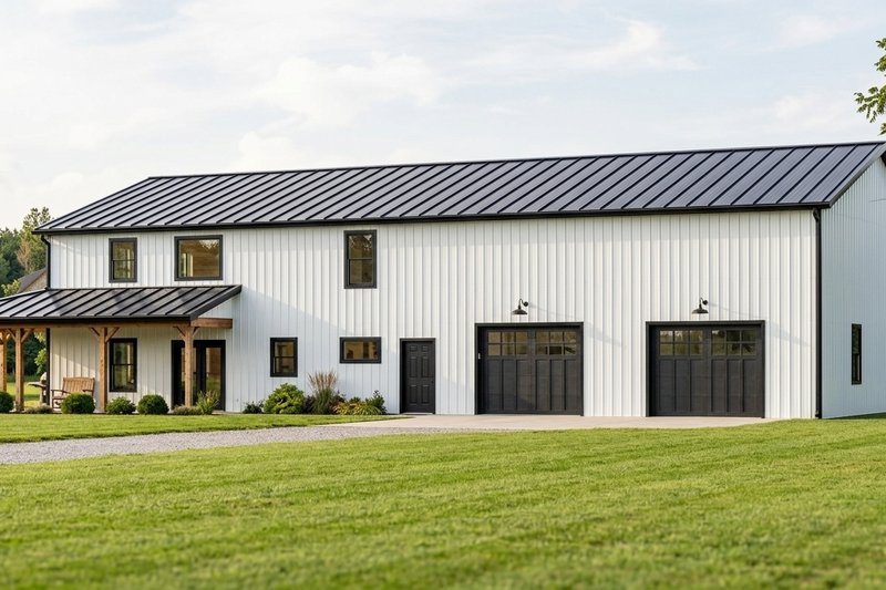 House Design - Exterior - Front Elevation 2 for Barndominium House Plan #1064-164 - 4 bed, 3 bath