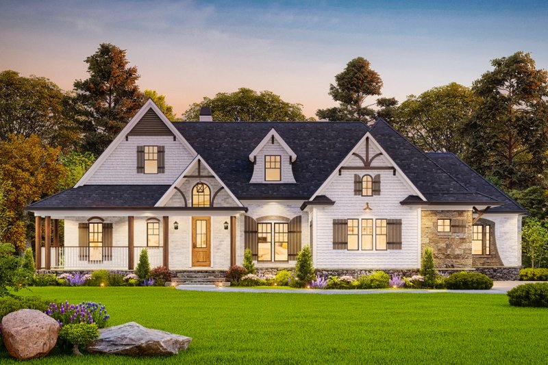 Dream House Plan - Exterior - Front Elevation 2 for Ranch House Plan #54-699 - 3 bed, 2.5 bath