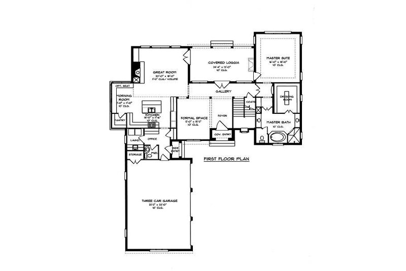 Dream House Plan - Floor Plan - Main Floor for European House Plan #413-141 - 4 bed, 4.5 bath