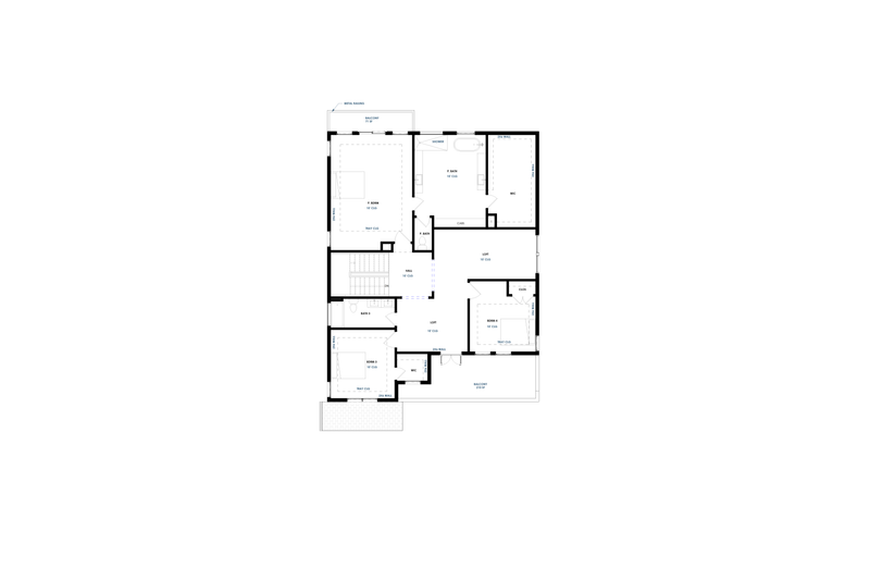 Home Plan - Floor Plan - Upper Floor for Modern House Plan #1129-23 - 4 bed, 3 bath