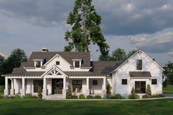 Exterior - Front Elevation 3 for Farmhouse House Plan #923-395 - 3 bed, 2.5 bath