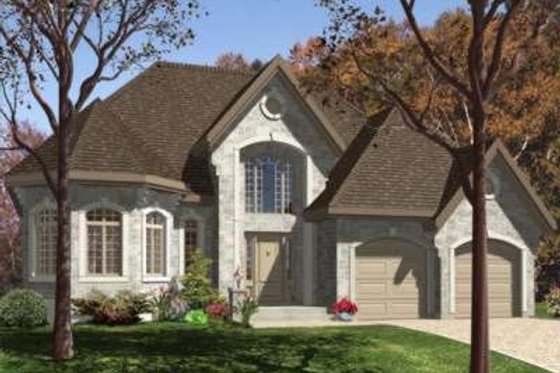 Exterior - Front Elevation for European House Plan #138-102 - 2 bed, 1.5 bath