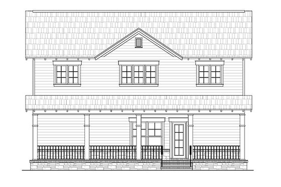 Exterior - Rear Elevation for Craftsman House Plan #21-265 - 4 bed, 2.5 bath