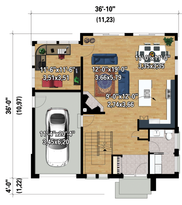 Architectural House Design - Contemporary Floor Plan - Main Floor Plan #25-4528