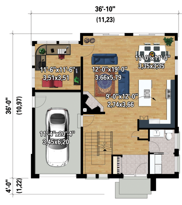 Contemporary Floor Plan - Main Floor Plan #25-4528