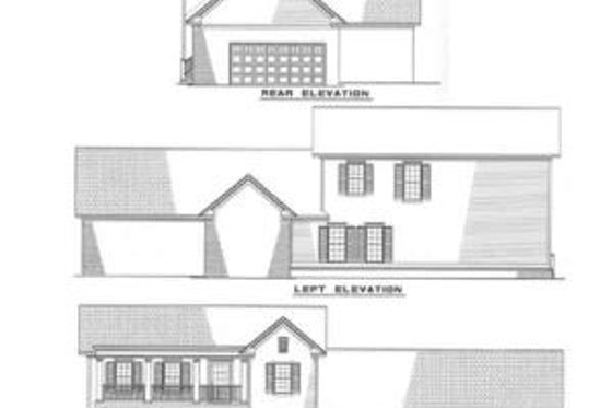 Exterior - Rear Elevation for Southern House Plan #17-272 - 4 bed, 2.5 bath