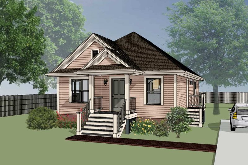 Cottage Style House Plan - 3 Beds 2 Baths 1092 Sq/Ft Plan #79-114
