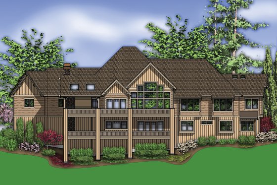 Rear View - 5100 Square foot Craftsman home