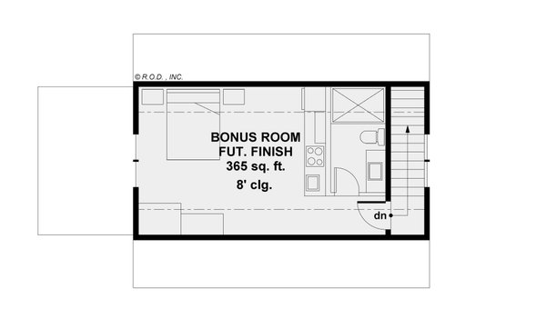Dream House Plan - Floor Plan - Upper Floor for Farmhouse House Plan #51-1581 - 1 bed, 1 bath