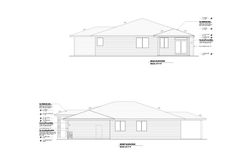 Home Plan - Exterior - Other Elevation 1 for Ranch House Plan #53-683 - 4 bed, 2 bath