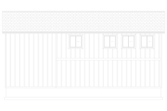 Exterior - Rear Elevation 2 for Barndominium House Plan #1060-186 - 2 bed, 1 bath
