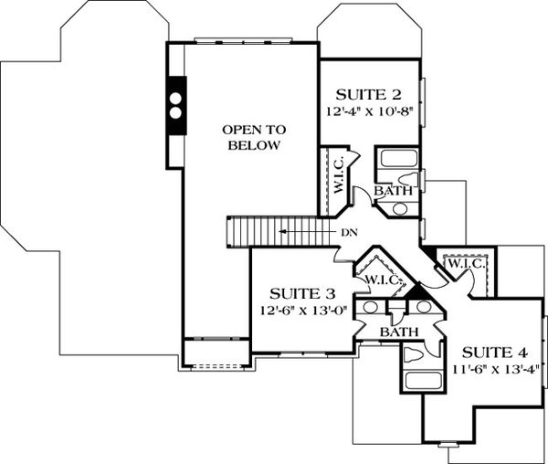 Architectural House Design - Traditional Floor Plan - Upper Floor Plan #453-32