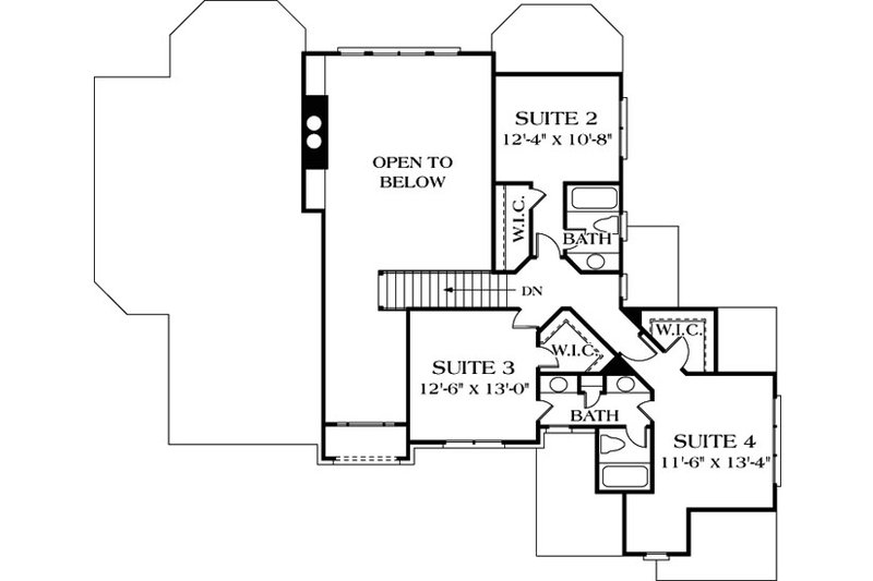 Home Plan - Floor Plan - Upper Floor for Traditional House Plan #453-32 - 5 bed, 4.5 bath