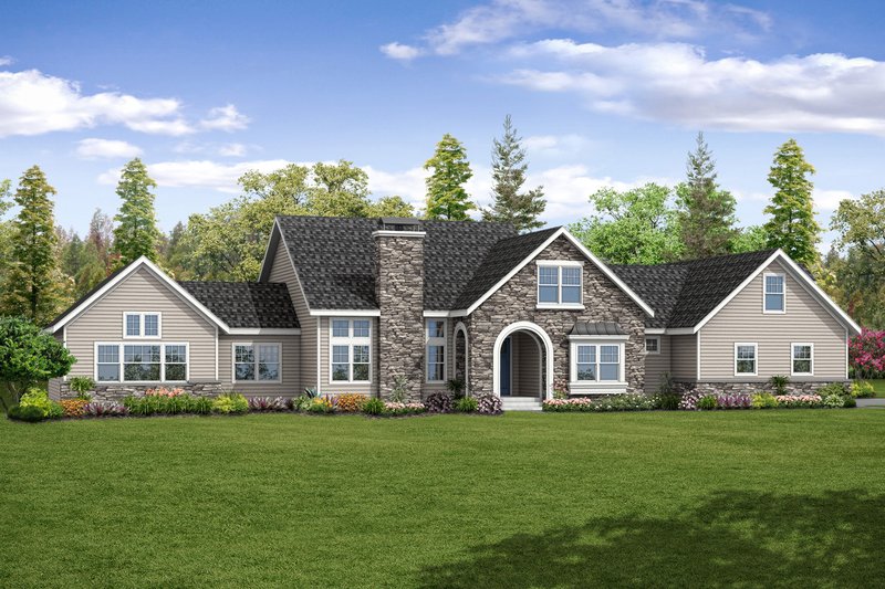 Dream House Plan - European Exterior - Front Elevation Plan #124-1057