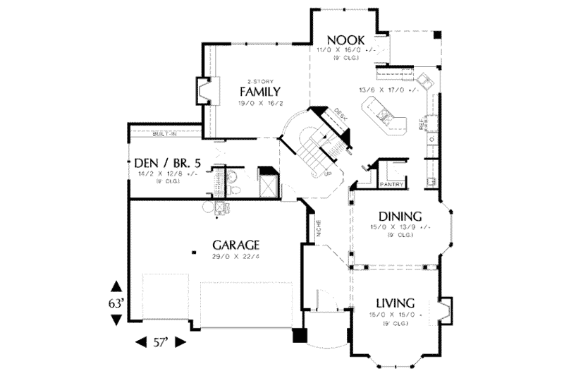 Home Plan - Floor Plan - Main Floor for Mediterranean House Plan #48-143 - 6 bed, 3 bath