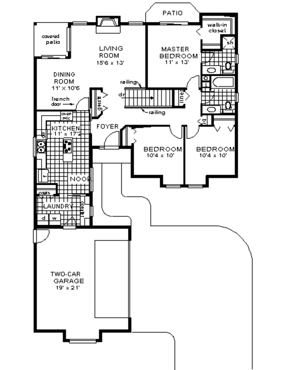 Architectural House Design - Mediterranean Floor Plan - Main Floor Plan #18-111