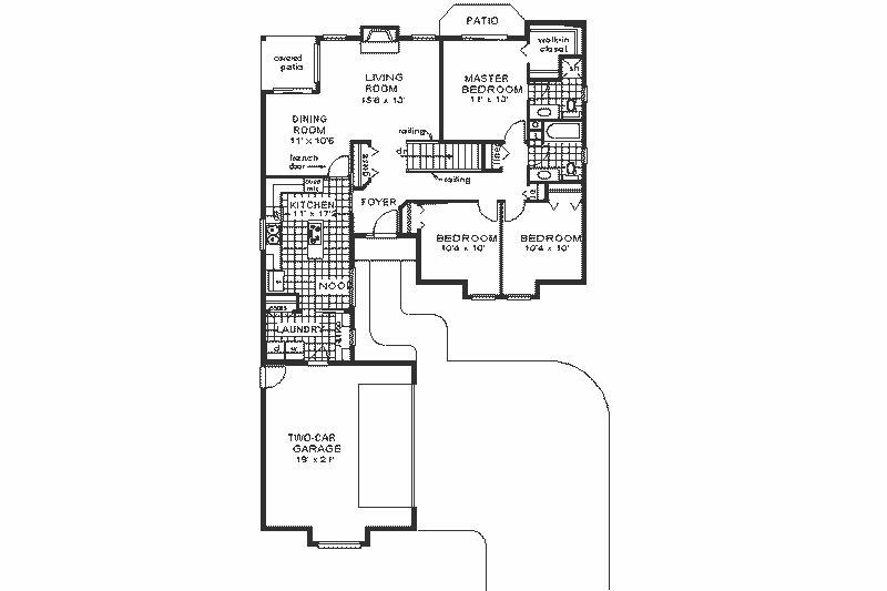House Plan Design - Floor Plan - Main Floor for Mediterranean House Plan #18-111 - 3 bed, 2 bath