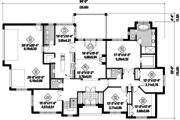 European Style House Plan - 4 Beds 2 Baths 2625 Sq/Ft Plan #25-4446 
