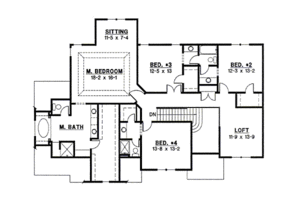 Floor Plan - Upper Floor for Traditional House Plan #67-860 - 4 bed, 3 bath