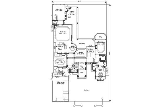 Floor Plan - Main Floor for Mediterranean House Plan #135-158 - 4 bed, 5.5 bath